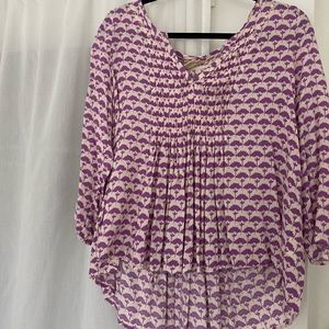 Purple and white Anthropologie flowing shirt
